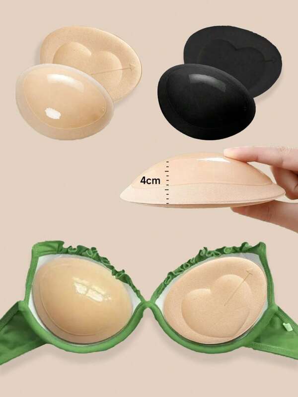 1 par de relleno adhesivo para sujetador de mujer, almohadillas adhesivas para senos grandes, gruesas e invisibles, adecuadas para trajes de baño, bikinis y sujetadores push-up, almohadillas regulares para tazas de sujetador