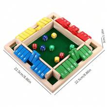 Juego de mesa Deluxe Cierra la Caja de 4 lados con 10 números, juegos de dados y de fiesta para adultos y familias