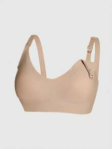 3pcs/Pack Pregnant & Nursing Bras, Front-Close Seamless Supportive Wireless Maternity Bras For All Seasons - Multicolor - View 9