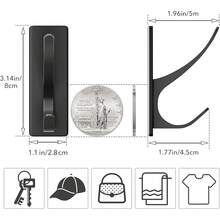 New Self Adhive Coat Hooks For Hanging: Heavy Duty Stainls Wall Hook For Towel, Backpack, Hat, Sturdy Metal Hanger, 6-Pack, Matt Black - 黑色 6 件裝 - 查看 4