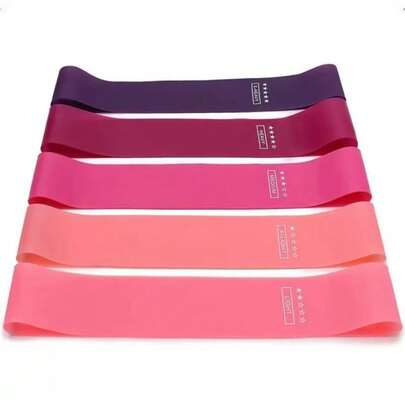 1条/5条装瑜伽阻力带，适用于全身健身、臀部、腿部和手臂拉伸，是居家瑜伽和普拉提锻炼的理想选择，便携式健身器材，橡胶阻力带，瑜伽健身房弹力糖果力量普拉提交叉训练女性举重