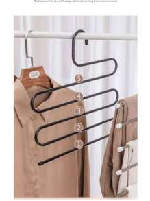 Stainless Steel Multifunctional Magic S-Type Multi-Layer Pants Rack Pants Hanger Wardrobe Organizing Rack Pants Hanger With