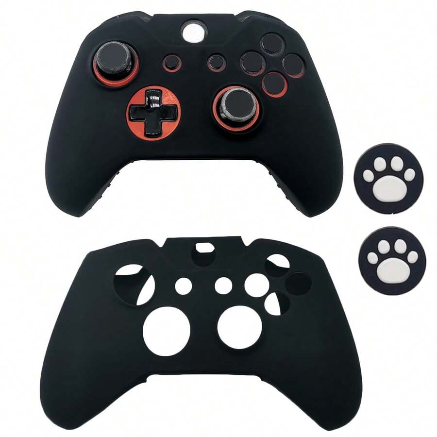 1 Set One Controller Grip Cover + 2 Joystick Caps, Non-Slip Textured Design For Enhanced Gameplay Experience - Multicolor - View 1