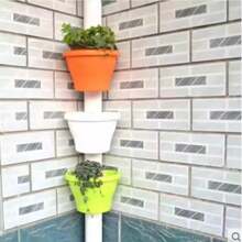 1PC Hanging Flower Pot Creative Basket Storage Gutter Downspout Flowerpot Indoor Useful Railing Hanging Planter Plastic Flower Pot