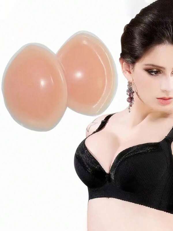 Almohadillas de silicona para sujetador, almohadillas para senos falsos, almohadillas invisibles para aumentar el volumen del busto, aumentan el volumen del busto, reutilizables, con adhesivo, 2 piezas