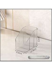 1pc Elegant Cosmetic Storage Box - Lightweight Plastic Desktop Storage Box With Compartments For Skincare, Lipstick And Jewelry/High-End Makeup Brush Storage Box Lipstick Acrylic Skincare Desktop Dressing Table Desktop Pen Holder Box Storage Rack (Different Batches Do Not Affect The Use And Appearance) Bathroom Accessories Bathroom Organizer Back To School