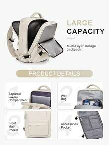 瑞安航空旅行背包，客艙包40x20x25，座椅下客艙包，航空包，女士旅行背包，航空認證休閒背包，戶外行李背包商務週末包，帶擴容，帶 USB 輸出 男式防水旅行背包