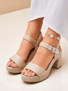Women's Jute Rope Sandals - Beige - View 5