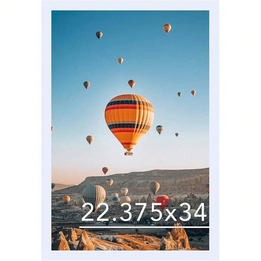 New 22.375x34 Picture Frame For Poster Photo Picture, Horizontal And Vertical Formats For Wall Hanging, 22.375 X 34 Wall Gallery Poster Photo Frame For 22.375 By 34 Photos Posters, - 白色 22.375x34 英寸 - 查看 1