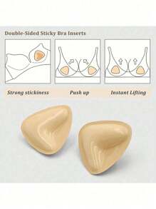 1 Pair Double-Sided Sticky Bra Inserts Adhesive Bra Pads Push Up Breast Enhancers Pads Reusable Padded Ultra Instant Lift Inserts