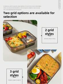 1pc 1400ml Adult Bento Box, PP Material, Plastic, With Utensils And Leak-Proof Lid, 3-Compartment Lunch Container School Supplies, Back To School, Fixed Inner Compartments, Reusable And Microwave Plastic Lunch Box, Suitable For Office Workers, Students, Office, School, Party, Outdoor, Camping, Picnic, Snacks - Multicolor - View 9