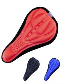1pc Ergonomic 3D Gel Bicycle Seat Cushion - Super Soft, Thick & Comfortable Silicone Pad, Suitable For Mountain And Road Bikes, Breathable Design With Easy Install Drawstring, Non-Slip - Available In Black, Blue, Red, For Pressure Relief & Enhanced Outdoor Cycling Experience | Ergonomic Bike Seat | Random Color Bike Seat With Pad