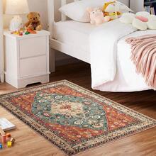 1/2 Juego de alfombra de área estilo vintage lavable, alfombra interior para dormitorio, sala de estar, pasillo - Decoración del hogar, naranja - Naranja - Ver 27