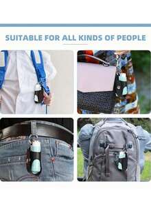 哮喘吸入器钥匙扣架，休闲风格咳嗽瓶保护套，便携式，黑色、蓝色、粉色、灰色可选，适合户外使用，腰部抗菌喷雾瓶皮套，女士香水酒精架，成人止咳瓶收纳袋，旅行必备旅行配件