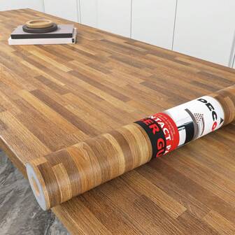 1 Roll Thick Brown Self-Adhesive Non-Slip Bathroom Floor Tiles, Waterproof Kitchen Flooring Stickers, Easy To Install, Suitable For Room, Living Room, House Decoration, Wallpaper, Kitchen, Wall Art, Kitchen Accessories, Kitchen Supplies, Flooring, Tiles, Self-Adhesive Tiles, Peel And Stick