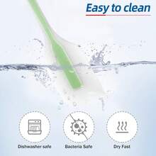 1件一体成型半透明硅胶刮刀大号半透明刮刀蛋糕抹刀奶油搅拌刀 - 藍色 - 查看 11