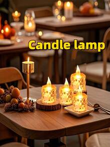 24 pièces de bougies LED sans flamme - bougies en plastique décorées de cristaux, fonctionnant à piles, convenant à la décoration intérieure, parfaites pour Noël, les fêtes, les mariages et les demandes en mariage