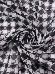 1pc Abaya Accessories Fashion Classic Desert Plaid Print Square Headscarf, Arabic Outdoor Sun Protection Windproof Unisex Tassel Shawl Scarf, Suitable For Daily And Outing Wear
