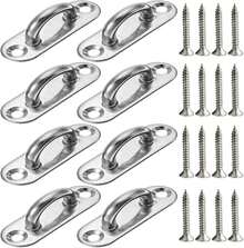 4 Pcs 3.1 Inch 304 Stainless Steel Ceiling Hooks Pad Eyes Plate Marine Hardware Hooks With Screws - Rectangle Eye Plate (set Of 8) - View 1
