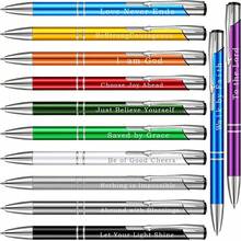 Penne a sfera di lusso personalizzate in metallo e alluminio con astuccio in pelle nera - strumenti di scrittura personalizzati per nome e sito web aziendale, regalo perfetto per uomini, anniversari, compleanni, regali di laurea - Multicolore - Visualizzare 4