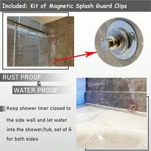 New 74 Inch Shower Curtain Liner  Magnets & Side Magnetic Clips Kit To Keep Closed To Wall, Heavy Duty 72 X 74 Long Shower Liner Clear, 72x74 - 8g.heavy-clear 72"W x 74"L (Pack of 1) - View 2
