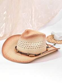 Um Pacote de Chapéu de Palha de Verão Leve Cáqui para Mulheres, Respirável e Confortável, Leve e Conveniente, Chapéu Solar Primaveril à Prova de Vento e com Proteção Solar, que Destaca o Rosto com Elegância e Delicadeza, Ideal para Passeios, Compras, Férias e Uso Diário!