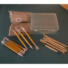 16pcs/8pcs/5pcs/1pc White Air Dry Clay Craft Kit, Polymer Clay Sculpting DIY Handmade Pottery Tool Set Including 1000g White Clay, 8pcs Plastic Fondant Tools, 5pcs Ceramic Art Tools, 1pc Clear Plastic Box - Sets - View 8