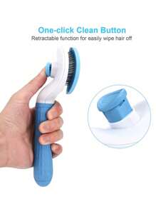 1 pièce Brosse d'épilation à clic unique, traitement rapide des poils d'animaux de compagnie, lavable et facile à transporter