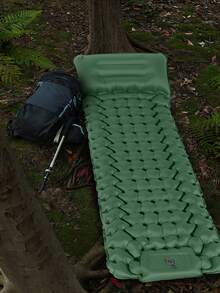 Colchón inflable con almohada y bomba de pie, colchón de aire ligero para camping, adecuado para excursionismo y senderismo - Multicolor - Ver 4