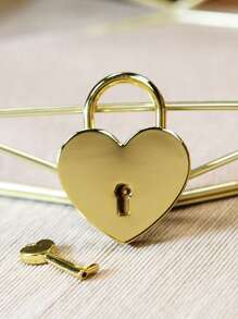 1pc Custom Padlock, Two Hearts Locked In Love, Personal Heart Lock, Wedding Gifts, Anniversary Gift For Boyfriend, Engraved Gift For Boyfriend, Engraved Heart Love Lock With Key