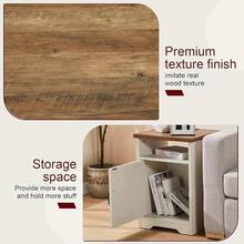 4-Piece Farmhouse Living Room Table Set With Sliding Barn Door TV Stand, Coffee Table And Two End Tables, Rustic Side Table With Charging Station & USB Ports, 66" Furniture Set - View 6