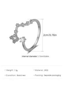 S925 Sterling Silver Foot Rings Silver Toe Ring Twelve Constellation Ring Adjustable Plating 14K Platinum Ring Toe Ring Single Ring For Women Girls Gift Foot Rings