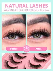 6 paia di ciglia finte per occhi a forma di gatto, ciglia volpe, ciglia allungate agli angoli degli occhi, ciglia finte in finta pelliccia di visone, aspetto naturale, estensioni di ciglia corte per il trucco