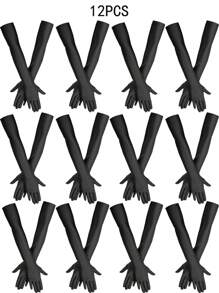 D EXCEED 1/12 Pair Women's Halloween Gift 50s Long Stretch Opera Party Gloves - 1920s Flapper Gatsby Costume Accessories Velvet Tea Party Elbow Gloves Bridal Evening Dress Halloween Party Gift Mother Day Gift