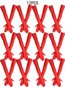 D EXCEED 1/12 Pair Women's Halloween Gift 50s Long Stretch Opera Party Gloves - 1920s Flapper Gatsby Costume Accessories Velvet Tea Party Elbow Gloves Bridal Evening Dress Halloween Party Gift Mother Day Gift