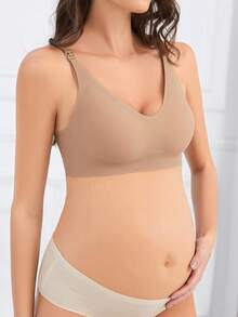 3pcs/Pack Pregnant & Nursing Bras, Front-Close Seamless Supportive Wireless Maternity Bras For All Seasons - Multicolor - View 5