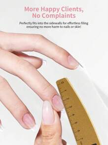 RS NAIL Limapias de uñas RSNAIL con grano 100/180, lavable, resistente al desgaste, doble cara con escala de regla y plantillas para dar forma a las uñas. Limas de uñas y archivos de pulido adecuados para principiantes en arte de uñas y salones de manicura