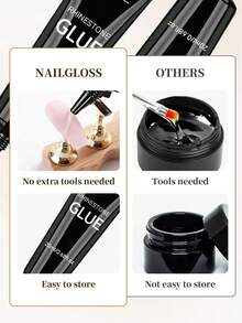 3PCS 20ml Super Strong Nail Art Rhinestone Glue And Rub, Suitable For 3D Nail Decoration, Shiny Gel, Gem Nail Art, Diamond Nails, Requires UV/LED Curing, Beauty Gift - Clear - View 7