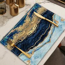 1pc Marble Pattern Printed Table Runner, 4/6/8pcs Rooster Printed Placemats, Suitable For Holidays, Parties, Birthdays, Dinner Parties, Kitchen & Dining Table Decor, All Season Home Decor - Multicolor - View 20