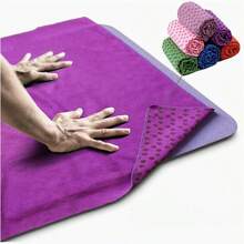 1 Yoga Towel, Yoga Mat Towel, With Sweat Absorbing And Anti Slip Grip Points, Suitable For Indoor Yoga, Pilates, And Sports Belt Yoga Towel Storage Bag