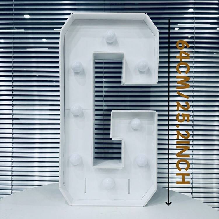 1pc 64cm/25.2in Lighted Letter KT Board Frame, A-Z Plug-In Adjustable Holder With Bracket, Suitable For Birthday Party Anniversary Wedding Proposal Party Decor - Cool White Light, Battery Not Included - White - View 4