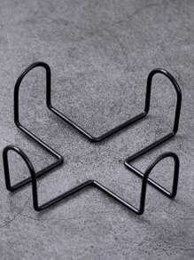 6/2/1 pieza Soporte de hierro para posavasos de cerámica Juego de organizador de almacenamiento de posavasos de 4/6 piezas - Adecuado para decoración y colección del hogar