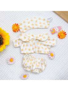 20cm Doll Pajamas Set, Doll Clothes And Accessories, Includes Pajamas & Sleep Mask (Only The Clothes Are Sold, The Small Accessories On The Clothes Are Random, Please Be Cautious If You Mind) - Yellow - View 5