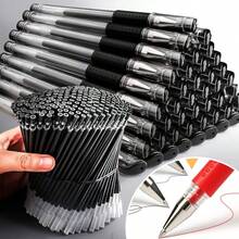 6支/套中性0.5毫米子弹头/针头圆珠笔，黑色，水性墨水，适合学生、考试、办公使用 - 黑色 - 查看 3