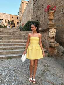 Robe fourreau en couleur unie, décontracté, élégante, pour la rue et les déplacements, sexy, pour mariage et soirée, adaptée au printemps/été