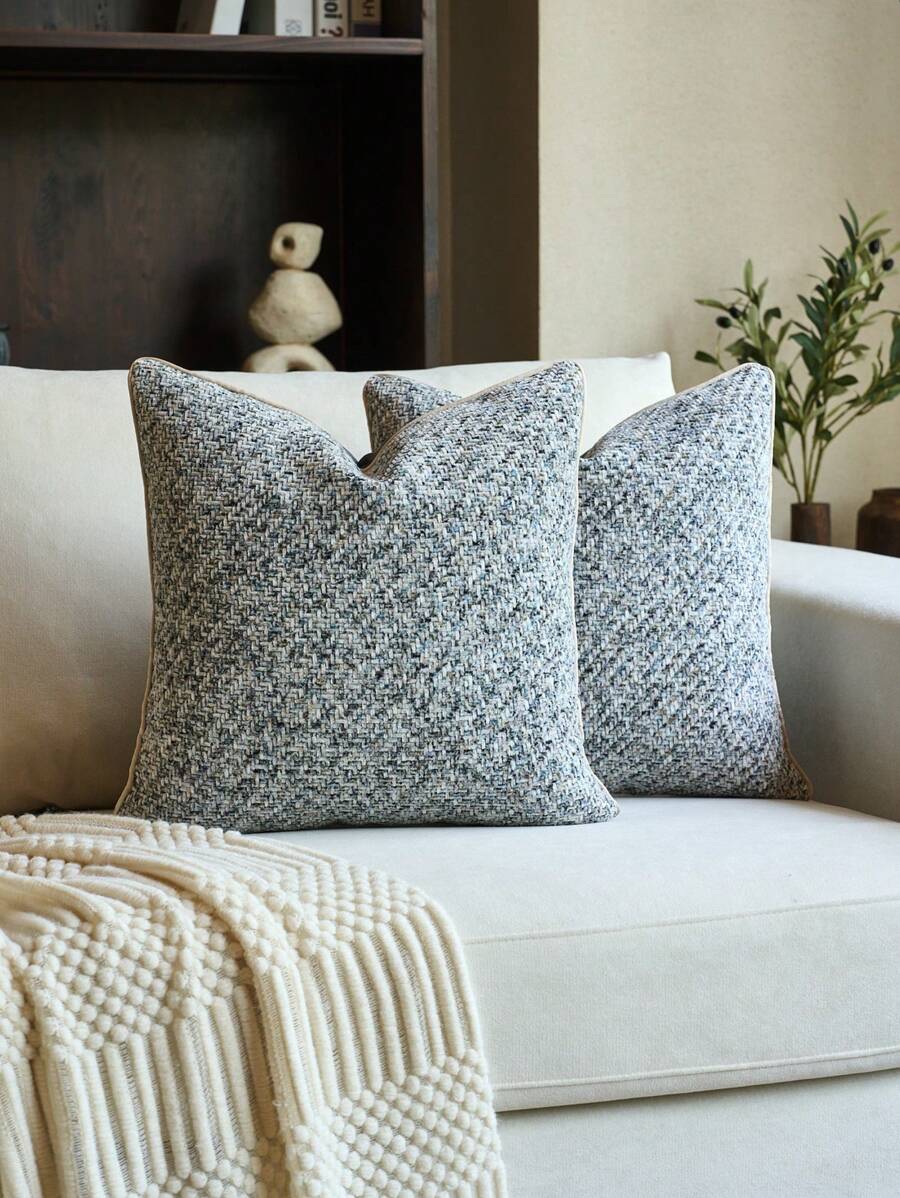 1 pieza Funda de almohada decorativa de chenilla gruesa (sin relleno), funda de cojín de chenilla gruesa de estilo moderno, adecuada para decoración del hogar, sofá, cama, todo el año