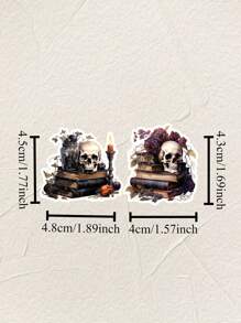 17 pezzi di adesivi di teschi gotici in acquerello per fai da te, scrapbooking, album, planner decorativi, diari, articoli di cartoleria vintage, adatti per ritagli, diari, laptop, progetti fai da te, forniture scolastiche, ritorno a scuola
