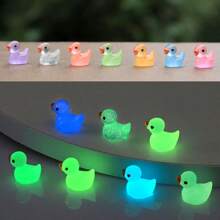 10/30/50pcs DIY Mini Yellow Duck, Glowing Mini Resin Yellow Duck, Mini Toy, Glowing Small Animal In The Dark, Suitable For Holiday Gifts, Sock Gifts, Party Gifts, Prank Games, Landscape Gardens
