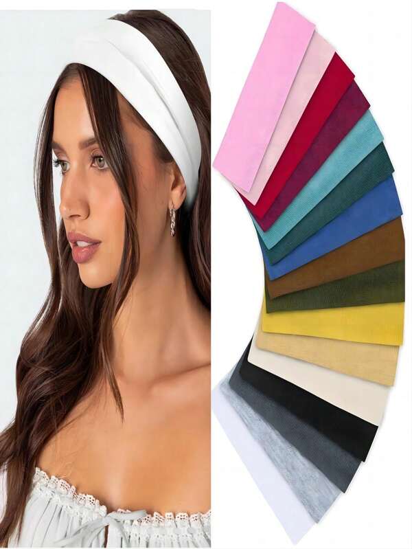 Men/Women's Summer Sweatproof Headbands & Armpit Sweat Pads Combo Pack 4PCS/1PC Non-Slip Cotton Stretchy Hair Bands + 10 PCS Invisible Disposable Underarm Pads Yoga Workout Head Accessories, Breathable Hyperhidrosis Protection For Gym Running Fitness