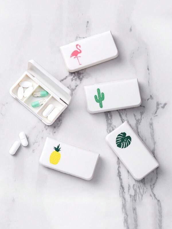 Estuche mini de 3 rejillas para pastillas, caja de plástico para viajes, organizador de almacenamiento lindo y pequeño para pastillas y tabletas